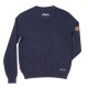 Men's Pull-Over Knit Sweater with Block Logo, Navy