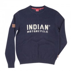Men's Pull-Over Knit Sweater with Block Logo, Navy